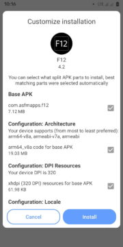 SAI Android app split apks select info